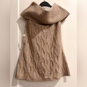 Pilcro/Anthropologie Off-Shoulder Wool-Blend Beige Sweater